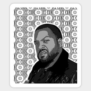 ice cube rapper | funny face | gray vintage Sticker